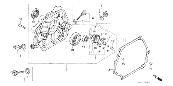Honda GX390K1 (Type VXE)(VIN# GCAA-3400001) Small Engine Page F Diagram