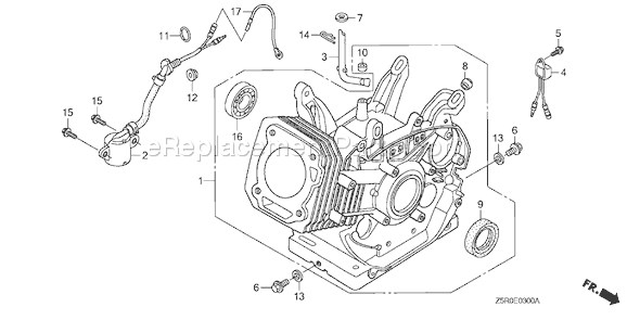 Honda GX390R1 (Type QNB2)(VIN# GCANK-1000001) Small Engine Page H Diagram