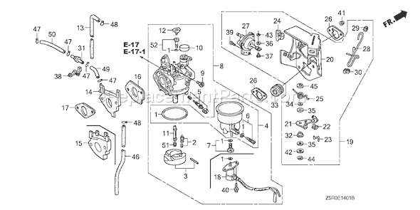 Honda GX390R1 (Type VC2)(VIN# GCANK-1000001) Small Engine Page D Diagram
