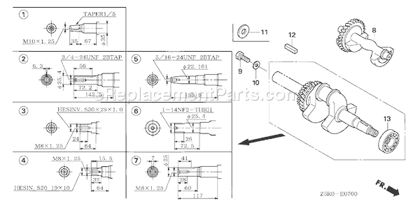 Honda GX390R1 (Type VKB2)(VIN# GCANK-1000001) Small Engine Page G Diagram