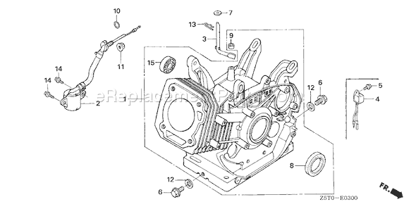 Honda GX390RT1 (Type VXG)(VIN# GCAKT-1000001) Small Engine Page H Diagram