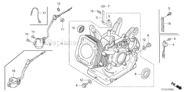 Honda GX390T1 (Type QAPW)(VIN# GCAET-1000001) Small Engine Page G Diagram