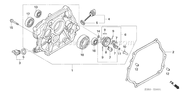 Honda GX390U1 (Type LXE2)(VIN# GCANK-1000001) Small Engine Page F Diagram