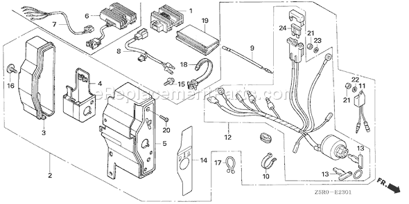 Honda GX390U1 (Type QNE2)(VIN# GCANK-1000001) Small Engine Page E Diagram