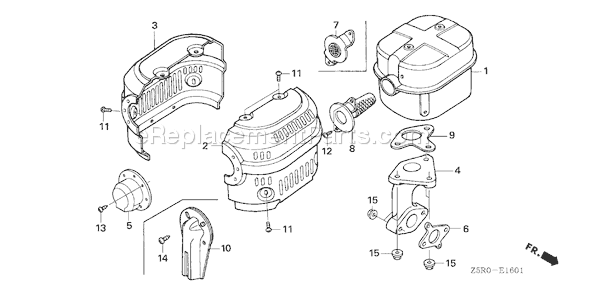 Honda GX390U1 (Type SMD3)(VIN# GCANK-1000001) Small Engine Page O Diagram
