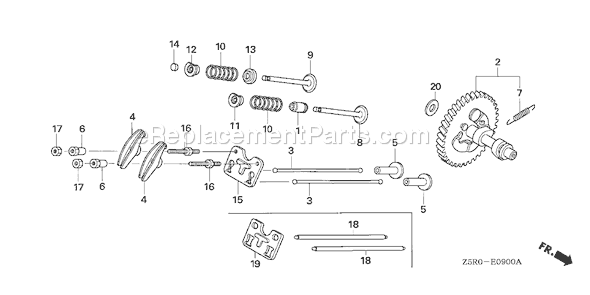 Honda GX390U1 (Type VME2)(VIN# GCANK-1000001) Engine Page B Diagram