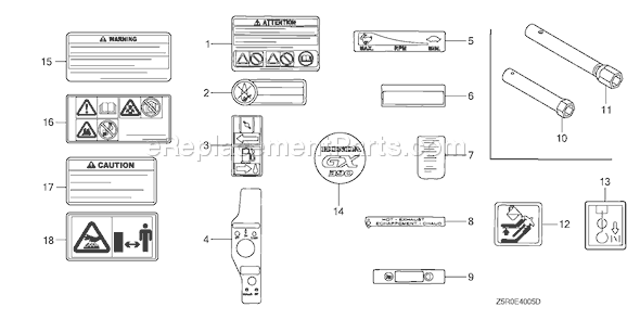 Honda GX390U1 (Type VWC9)(VIN# GCANK-1000001) Engine Page O Diagram