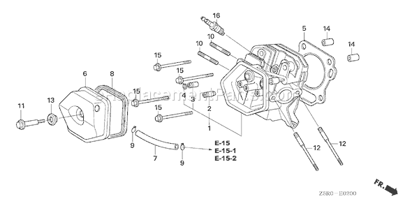 Honda GX390U1 (Type VWC9)(VIN# GCANK-1000001) Engine Page H Diagram