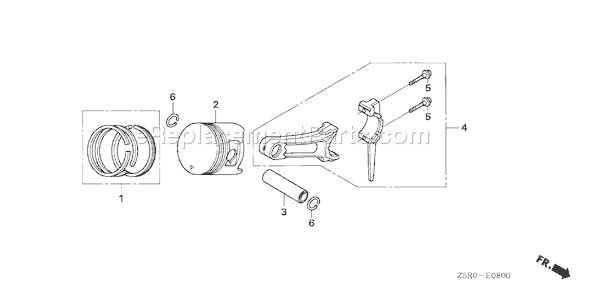 Honda GX390U1 (Type VWT4)(VIN# GCANK-1000001) Engine Page Q Diagram