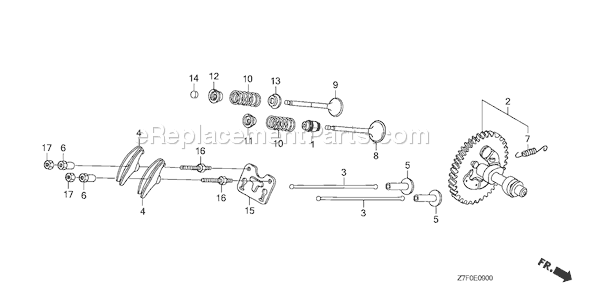 Honda GX390UH1 (Type QTT)(VIN# GCAHH-0000001) Small Engine Page B Diagram