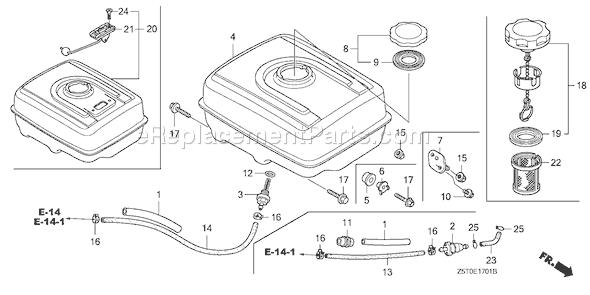 Honda GX390UT1 (Type HA2)(VIN# GCAKT-1000001) Small Engine Page K Diagram