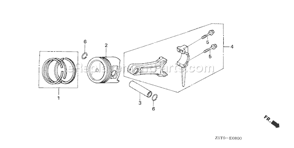 Honda GX390UT1 (Type QC2) Small Engine Page P Diagram