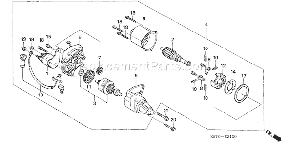 Honda GX390UT1 (Type QC2) Small Engine Page R Diagram