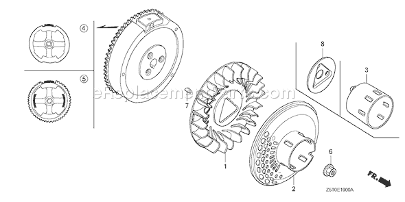 Honda GX390UT1 (Type QXS4)(VIN# GCAKT-1000001) Small Engine Page J Diagram