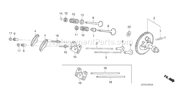 Honda GX390UT1 (Type QXS4)(VIN# GCAKT-1000001) Small Engine Page B Diagram