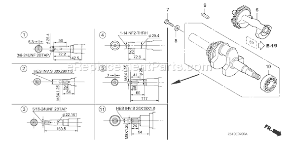 Honda GX390UT1 (Type QXS4)(VIN# GCAKT-1000001) Small Engine Page F Diagram