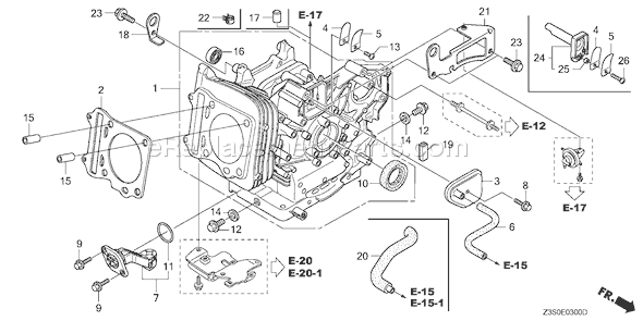 Honda GX440IR (Type V2L3)(VIN# GCAWK-1000001) Small Engine Page G Diagram