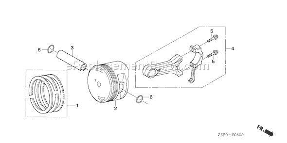 Honda GX440IR (Type VQMG)(VIN# GCAWK-1000001) Small Engine Page Q Diagram