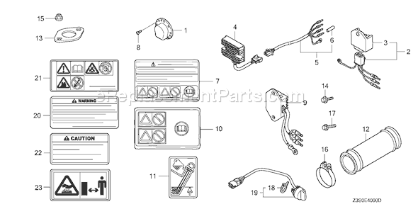 Honda GX440IU (Type Q3A2)(VIN# GCAWK-1000001) Small Engine Page P Diagram