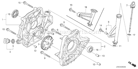 Honda GX440IU (Type Q3A2)(VIN# GCAWK-1000001) Small Engine Page E Diagram