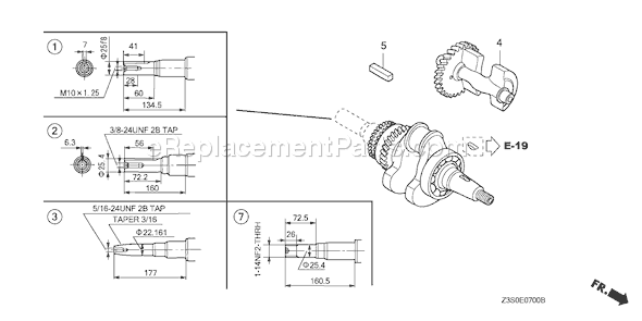 Honda GX440IU (Type Q9DB)(VIN# GCAWK-1000001) Small Engine Page F Diagram