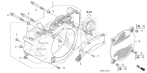 Honda GX440IU (Type V4L5)(VIN# GCAWK-1000001) Small Engine Page K Diagram