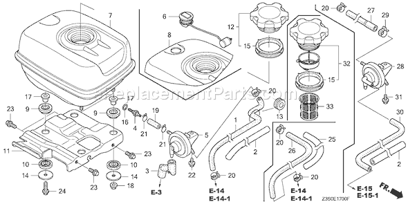 Honda GX440IU (Type VDLF)(VIN# GCAWK-1000001) Small Engine Page M Diagram