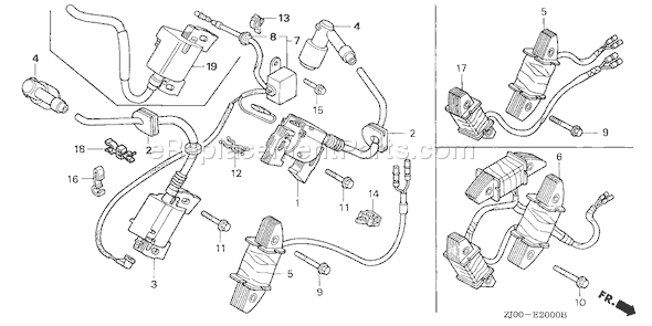 Honda GX610K1 (Type PZE)(VIN# GCAC-2000001-2059999) Small Engine Page M Diagram