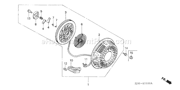 Honda GX610K1 (Type QZF)(VIN# GCAC-2000001-2059999) Small Engine Page R Diagram