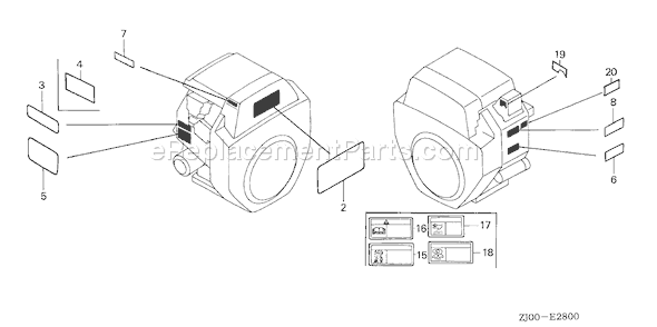 Honda GX610K1 (Type VDA)(VIN# GCAC-2060001-9999999) Small Engine Page N Diagram