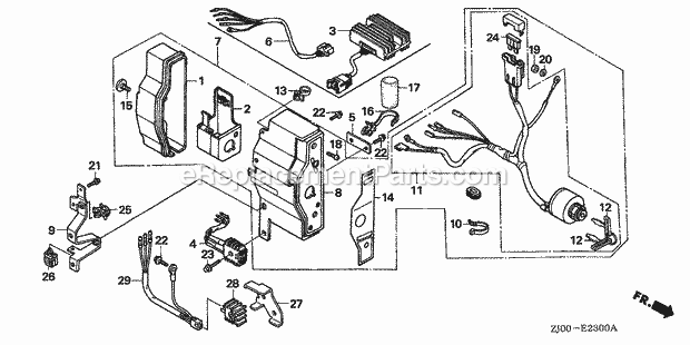 Honda GX610 (Type QAFP)(VIN# GDAG-1000001-9999999) Small Engine Page Q Diagram