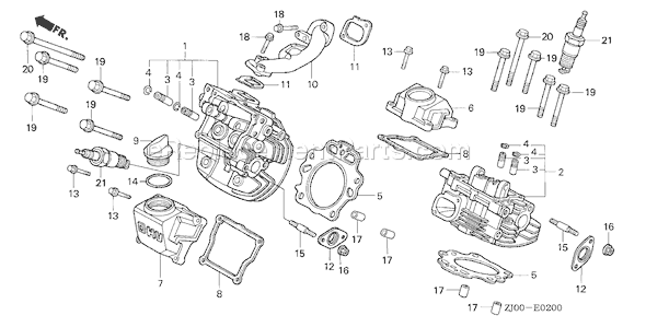 Honda GX610 (Type VXD)(VIN# GCAC-1000001-1999999) Small Engine Page H Diagram
