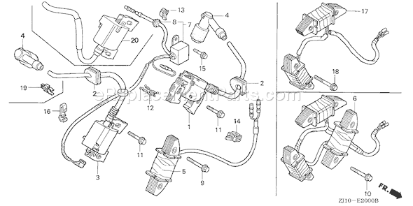Honda GX620K1 (Type QAF)(VIN# GCAD-2000001-2159999) Small Engine Page M Diagram