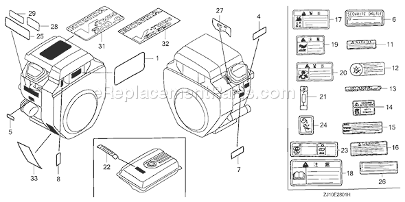 Honda GX620K1 (Type QAF2)(VIN# GCAD-2000001-2159999) Small Engine Page N Diagram