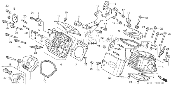 Honda GX620K1 (Type QAF9A)(VIN# GCAD-2160001-9999999) Small Engine Page I Diagram