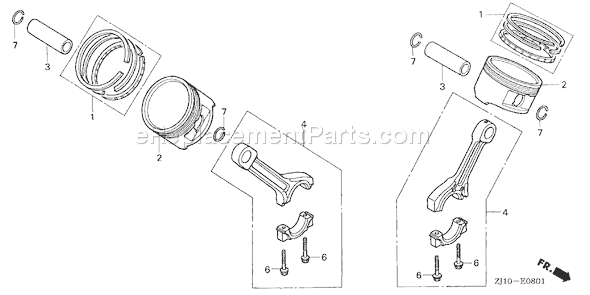 Honda GX620K1 (Type VXC2)(VIN# GDABM-1000001-1009999) Small Engine Page R Diagram