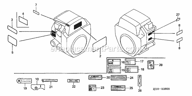 Honda GX620 (Type VXE2)(VIN# GCAD-1000001-1999999) Small Engine Page S Diagram