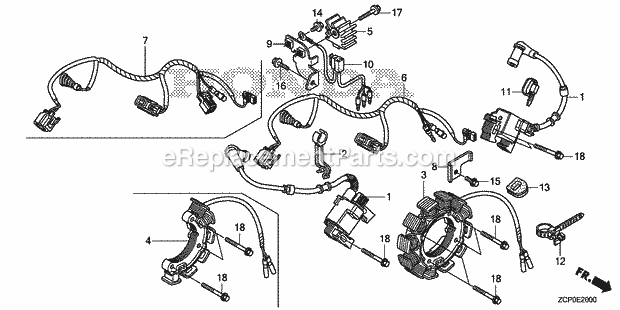 Honda GX630RH (Type VAB5)(VIN# GCAMH-1000001-9999999) Engine Ignition_Coil Diagram