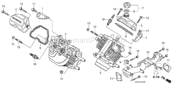 Honda GX630R (Type QXC2)(VIN# GCBEK-1000001) Small Engine Page I Diagram