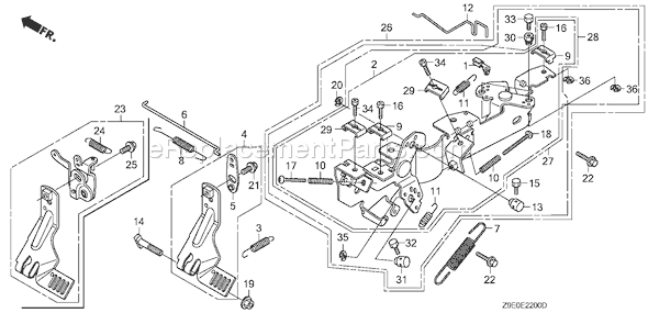 Honda GX630R (Type VXE2)(VIN# GCBEK-1000001) Small Engine Page E Diagram