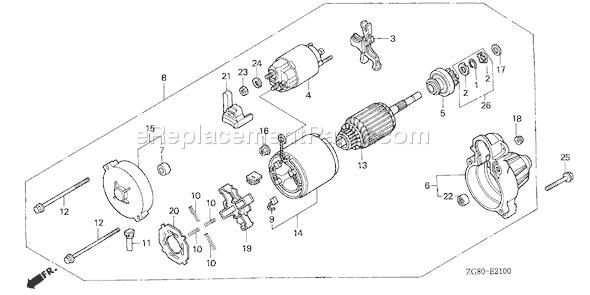 Honda GX640 (Type SD1A)(VIN# GAAD-1030001-9999999) Small Engine Page P Diagram