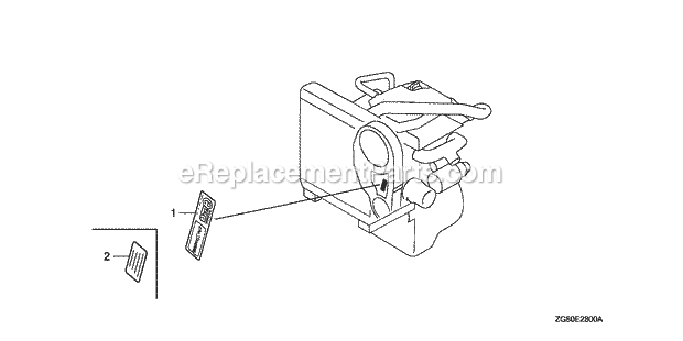 Honda GX640 (Type SD4/A)(VIN# GAAD-1030001-9999999) Engine Label Diagram