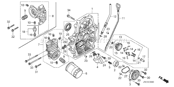 Honda GX660R (Type TDW)(VIN# GCBFK-1000001) Small Engine Page F Diagram