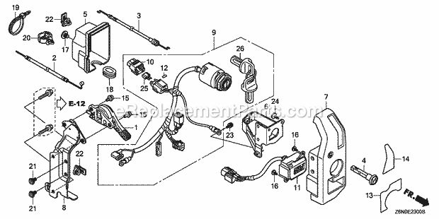 Honda GX660 (Type VAY)(VIN# GCBCK-1000001-9999999) Engine Control_Box Diagram