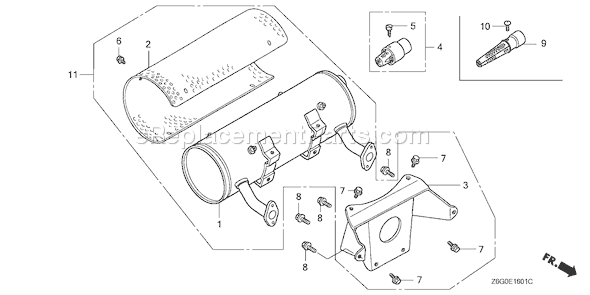 Honda GX670U (Type VXE2)(VIN# GCASK-1000001) Small Engine Page P Diagram