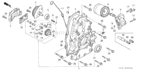 Honda GX670 (Type BXFA)(VIN# GCAM-1050001-9999999) Small Engine Page F Diagram