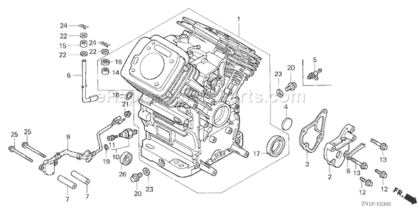 Honda GX670 (Type TXF7)(VIN# GCAM-1000001-1049999) Small Engine Page H Diagram
