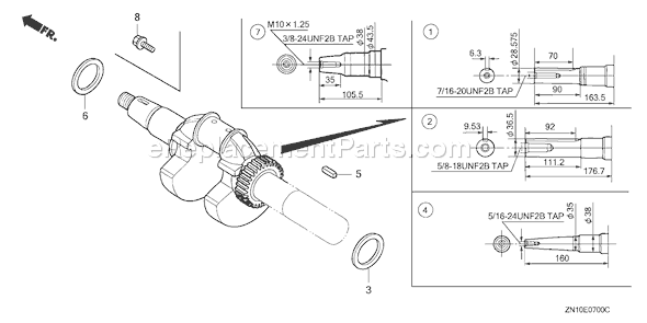 Honda GX670 (Type VXC)(VIN# GDACM-1000001-1009999) Small Engine Page G Diagram