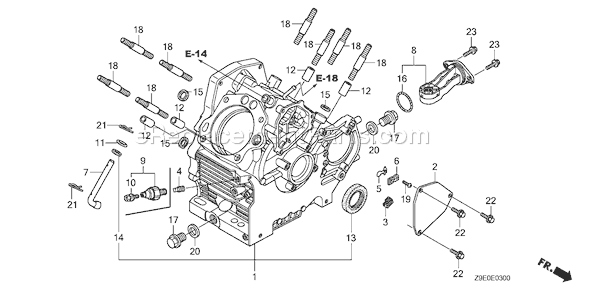 Honda GX690R (Type TAF)(VIN# GCBGK-1000001) Small Engine Page F Diagram