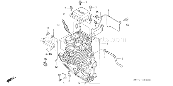 Honda GXH50 (Type QHA/A)(VIN# GCAL-1300001-1499999) Engine Recoil_Starter Diagram
